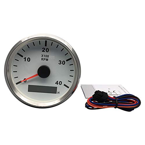  [AUSTRALIA] - ELING Tachometer RPM Gauge with Hour Meter for Car Truck Boat Yacht 0-4000RPM 85mm with Backlight