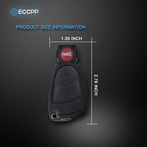 ECCPP 2 PCS 4 Buttons Remote Smart Key Shell Case Replacement fit for Mercedes-Benz CLK350 CLS500 E430 SLK230 SLK320 CL500 CLK320 CLK430 S430 S500 S600 SL500 IYZ 3312 X 2pcs - LeoForward Australia