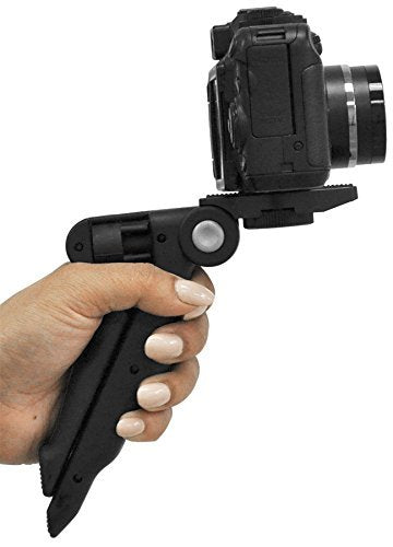  [AUSTRALIA] - 6.5" Inch Adjustable Tabletop Steady-Shot/Hand Grip Tripod with Smartphone Mount for All Smartphones and DSLR Cameras & Camcorders + eCostConnection Microfiber Cloth b)Tripod + Mount