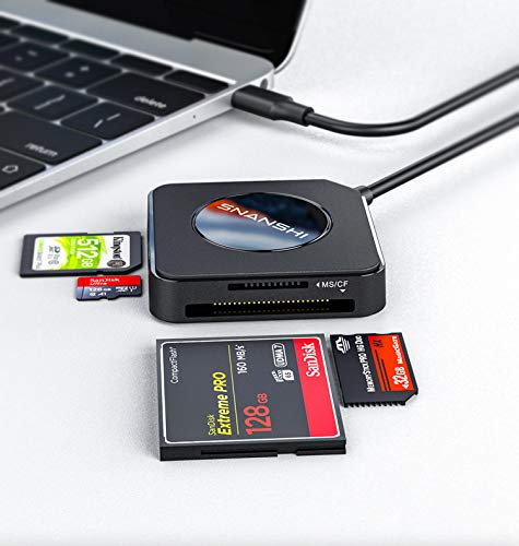 USB C SD Card Reader 4 in 1,SNANSHI SD Card Reader USB C Card Hub Adapter 5Gbps Read 4 Cards Simultaneously for CF, CFI, TF, SDXC, SDHC, SD, MMC, Micro SDXC, Micro SD, Micro SDHC, MS, UHS-I - LeoForward Australia