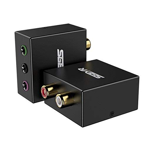  [AUSTRALIA] - SGEYR 5.1 Audio Console Adapter Convert Stereo RCA to 3 x 1/8 (3.5mm) Jack Bidirectional Conversion for 5.1 Multimedia Speaker