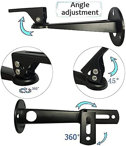  [AUSTRALIA] - 2-Be-Best Mini Projector Wall Mount Angle Adjustable Projector Mount Length 7.87 in / 20 cm Thread 1/4" M4 M6 Rotation 360° as Projectors CCTV DVR Cameras Camcorder Mount for Office School Home Black