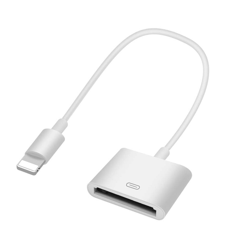  [AUSTRALIA] - Lightning to 30-Pin Adapter, Apple MFi Certified iPhone Charging Data Sync Connector Cable 8-Pin Male to 30-Pin Female Output Adapter Compatible iPhone 12/11/X/8/7/6/5/iPad/iPod White ROSYCLO No Audio