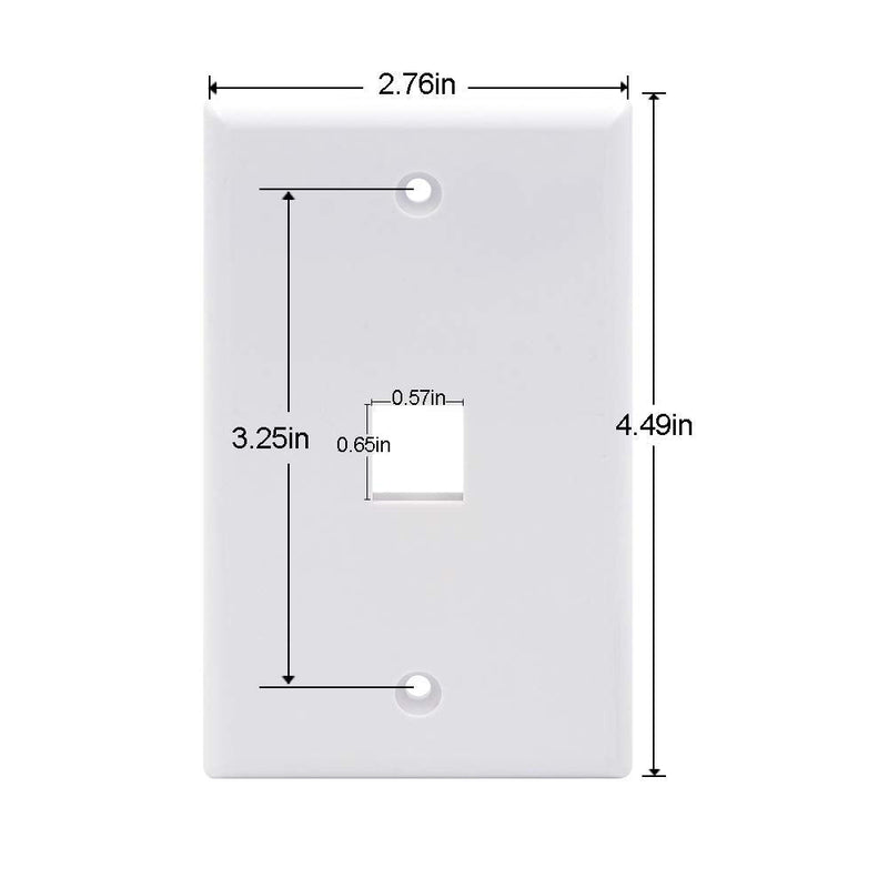  [AUSTRALIA] - VCE 1 Port Keystone Wall Plate 10-Pack Single Gang Wall Plate for Keystone Jack and Modular Inserts Bundle with 5-Pack 3 GHz Gold-Plated RG6 Coaxial Keystone Jack Insert