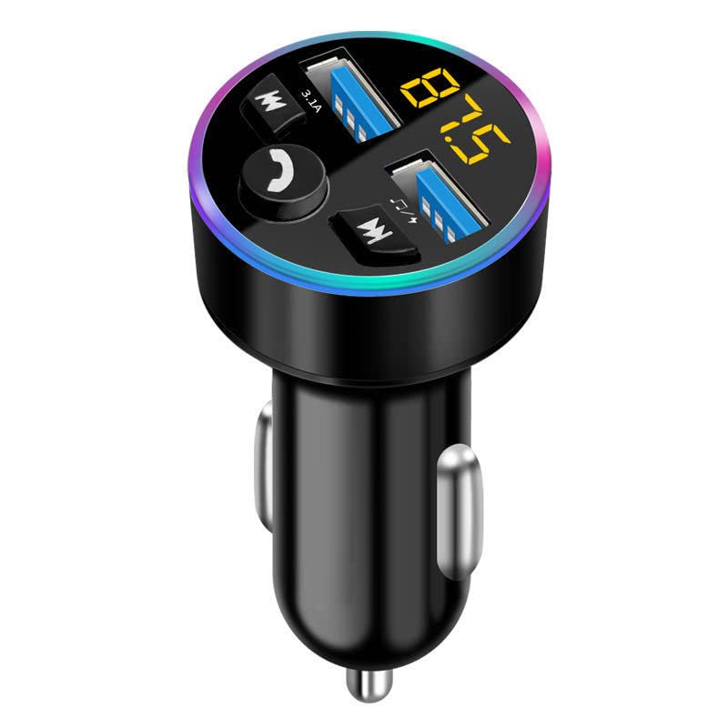  [AUSTRALIA] - Car FM Transmitter, Bluetooth 5.0 Car Radio Audio Adapter MP3 Player, Car Bluetooth Radio Adapter with Dual USB Charger for Phone，and Tablets