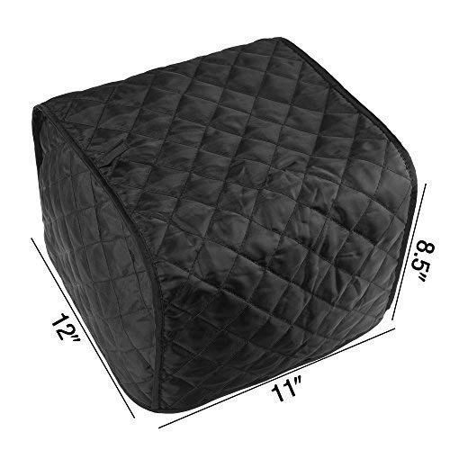  [AUSTRALIA] - Toaster Cover, Polyester Fabric Quilted Four Slice Toaster Appliance Dust-proof Cover For Kitchen Small Appliance Dust Cover and Fingerprint Protection ( Black)