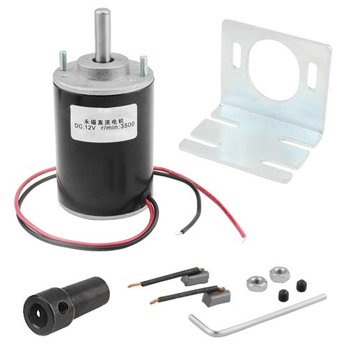  [AUSTRALIA] - WMYCONGCONG DC 12/24V 30W High Speed CW/CCW Permanent Magnet DC Motor (12V DC 3500RPM) and 37mm Dia DC Geared Motor Mounting Bracket Holder w/ 6mm Hex Coupling Random Color(Silver or Black)