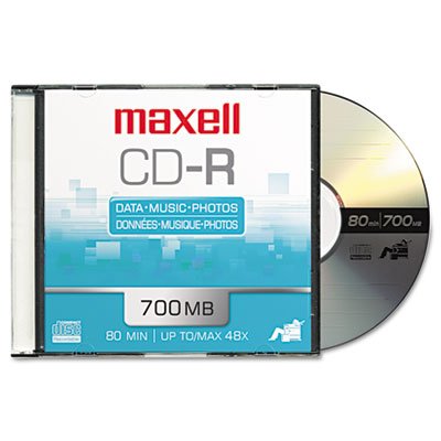  [AUSTRALIA] - MAXELL 648210 CD-R Discs, 700MB/80min, 48x, w/Slim Jewel Cases, Silver, 10/Pack