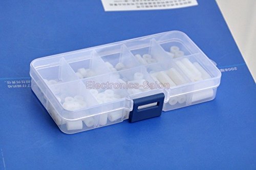 Electronics-Salon Nylon Round Spacer Assortment Kit, for M3 Screws, Plastic. - LeoForward Australia