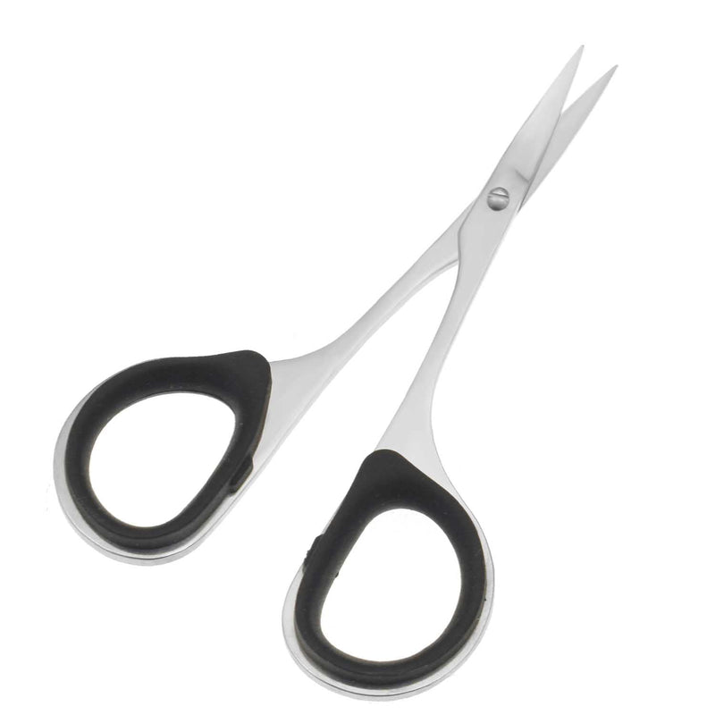  [AUSTRALIA] - 2 Pieces Sewing and Embroidery Scissors Curved, Sharp, Stainless-Steel Design | Precision Tips, Ergonomic Rubber Handle Grip | Small, Compact DIY Use