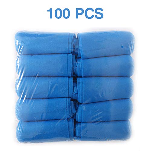  [AUSTRALIA] - Valleycomfy Shoe Covers 100pack/50pairs Shoe Covers Disposable Non Slip booties for shoes covers Nonwoven Shoe Cover BLUE 100PCS