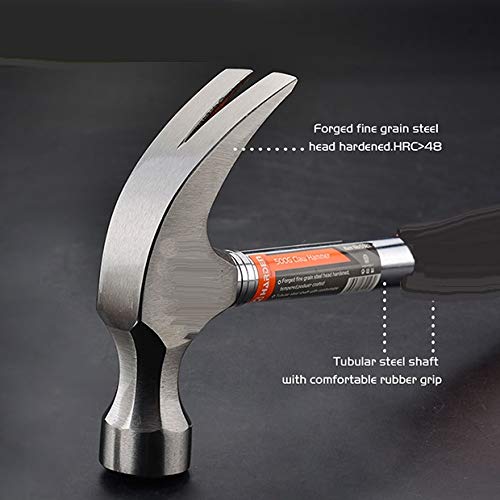  [AUSTRALIA] - Edward Tools Harden 8 oz Claw Hammer - Solid Tubular Steel Handle - Forged Fine Grain Steel Head - Non slip rubber grip handle