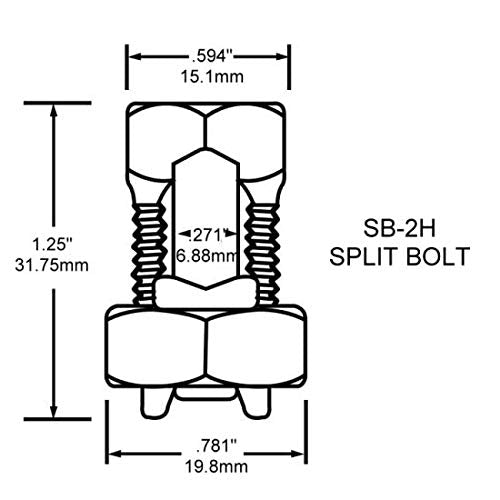  [AUSTRALIA] - 2H SPLIT BOLT CONNECTOR BY PREMISA FOR 2-6 AWG SOLID CU CONDUCTORS UL LISTED 1 (SINGLE PACK)