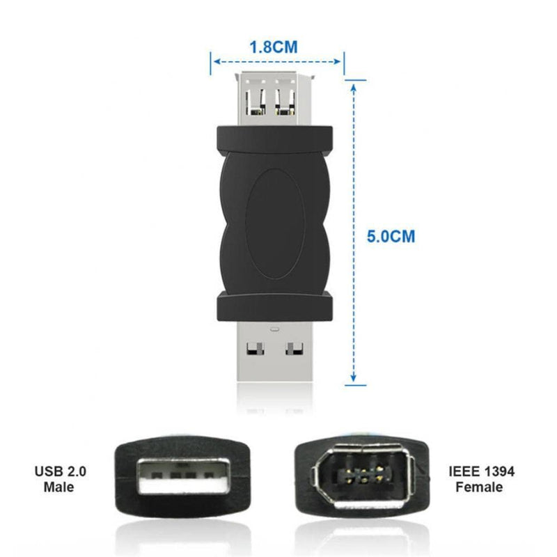  [AUSTRALIA] - LBSC 2 Pieces Firewire IEEE 1394 6 Pin USB Adapter Firewire to USB Converter for Printer, Digital Camera, PDA, Hard Disk,Scanner
