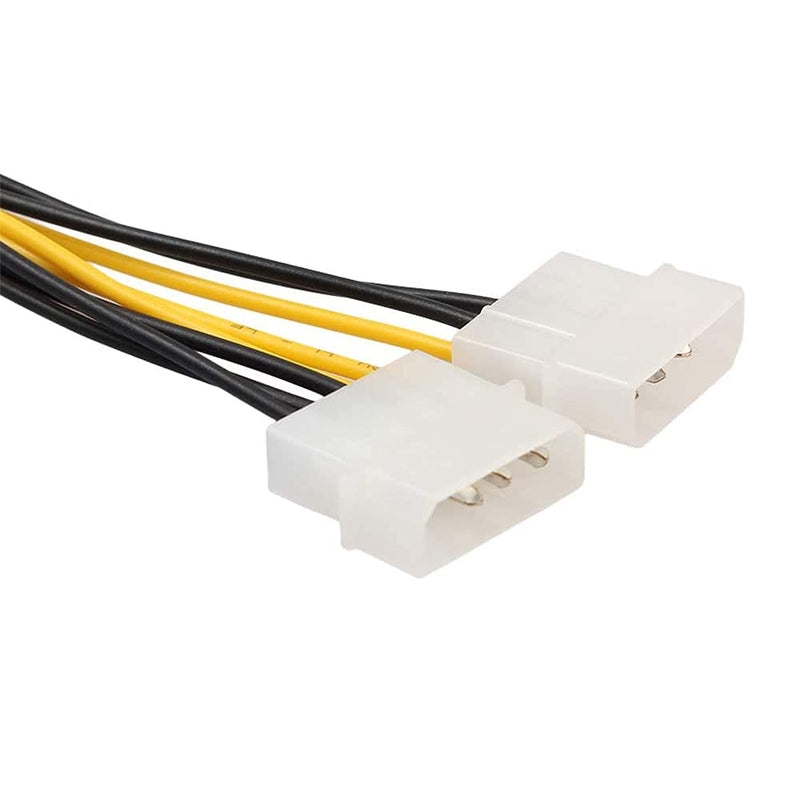  [AUSTRALIA] - Atneway 8-Pin PCIe to Molex (2X 4-Pin ) Power Cables, 8 Pin PCIe to Dual 4 Pin Molex LP4 Power Cable Adapter Video Graphics Card Power Cords (2Pack18CM)