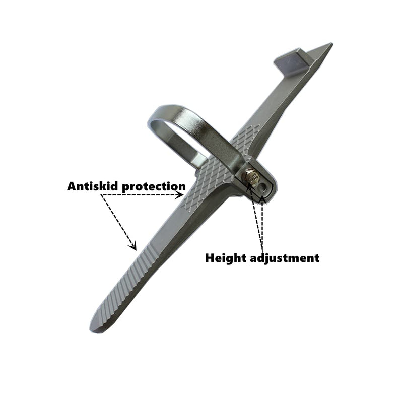  [AUSTRALIA] - Drywall Foot Lift, Foot Panel Lifter, Door Lifter Tool for Hinge Installation, For Sheetrock, Glass, Ceramic Tile, Plasterboard Plates Amazing Mini-Lifter (Silver)