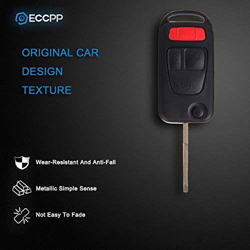  [AUSTRALIA] - ECCPP Key Fob Shell CASE Replacement for 1PC 4 Buttons Replacement Uncut Keyless Entry Remote Control Car for Mercedes-Benz AMG/ S500/ SL500/ SLK230/ SLK32/ AMG/ SL600/ ML430 94-2005 (NCZMB1K)