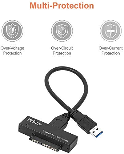  [AUSTRALIA] - WEme USB 3.0 to SATA Converter Adapter for 2.5 3.5 Inch Hard Drive Disk SSD HDD, Power Adapter and USB 3.0 Cable Included USB-A Adapter with power supply