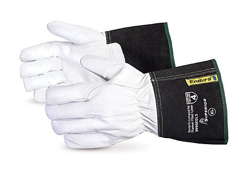  [AUSTRALIA] - Superior Glove Goat Grain Leather Lineman Work Gloves Kevlar Lining and Gauntlet Cuff - 399GKGKL5 Endura (Pack of 1 Pair) Large