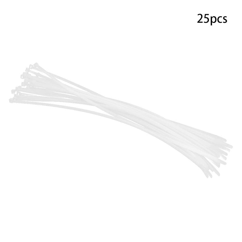  [AUSTRALIA] - MroMax Cable Zip Ties 19.7 Inch x 0.2 Inch(L x W) Self-Locking Nylon Tie Wraps White 25pcs 19.69"x 0.2"