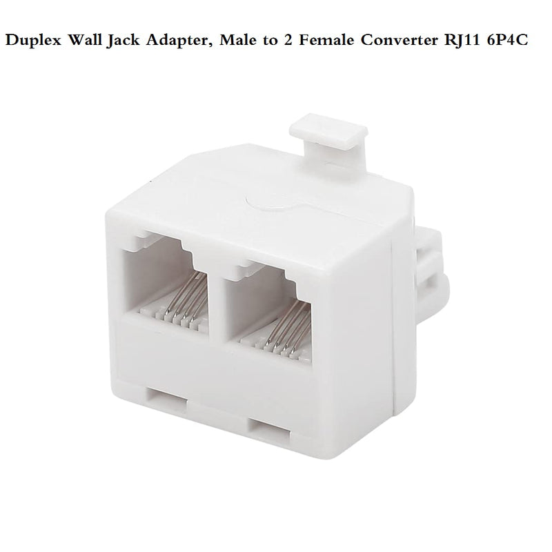  [AUSTRALIA] - Duplex Jack Phone Wall Adapter-1 to 2 Modular Wall Jack Phone Line RJ11 Converter Adapter Splitter for Home Office ADSL DSL Fax Model Cordless Phone System (2 Way Splitter(3Pack)) 2 Way Splitter(3Pack)