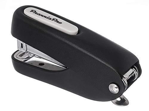  [AUSTRALIA] - Aria-Plus Half-Strip Mini Compact Stapler with Standard Staples for School, Office, Travel (Black) Black