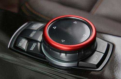  [AUSTRALIA] - Xotic Tech 1pcs JDM Red Aluminum Center Console Multimedia iDrive Controller Knob Decoration Ring Cover for BMW 1 2 3 4 5 6 7 Series X3 X4 X5 X6 2011-up