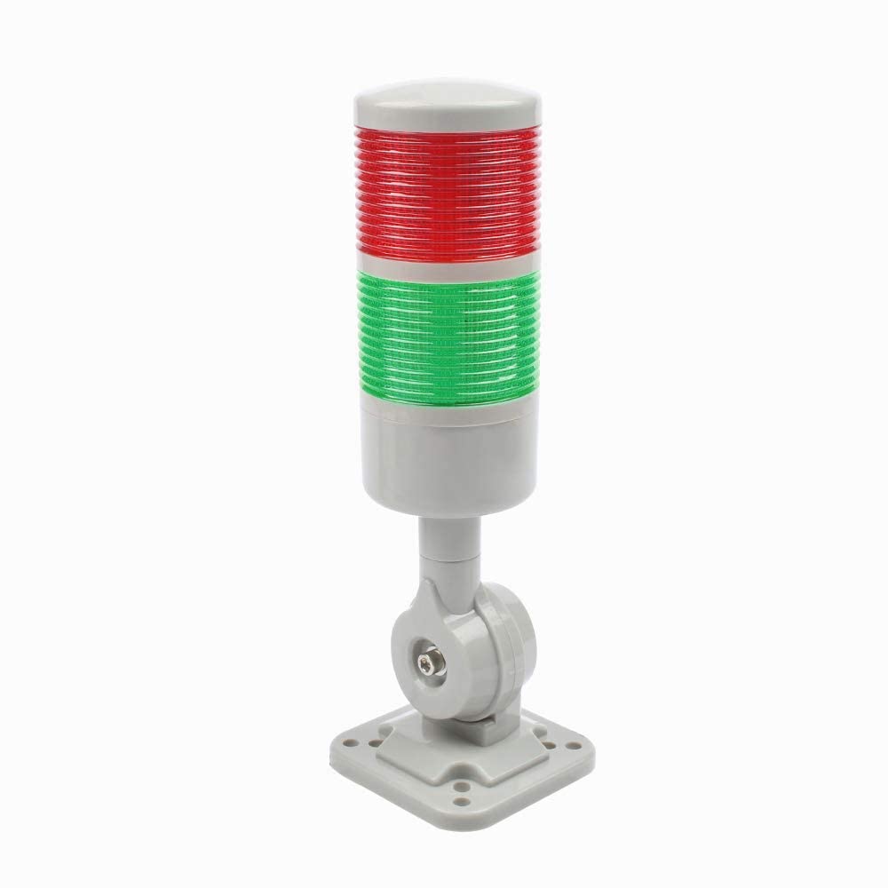  [AUSTRALIA] - LUBAN Led Signal Tower Stack Lights, Industrial Signal Warning Lights, Column Tower Lamp Andon Lights with Rotatable Base, Steady/Flashing Light Switchable, 110V 220V AC(2-Layer, no Buzzer) AC 110 to 220V 2-Layer/no Buzzer