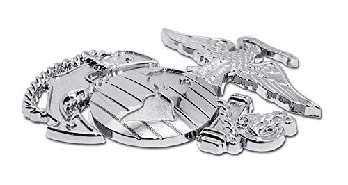  [AUSTRALIA] - Elektroplate Marines Premium Anchor Silver Chrome Auto Emblem