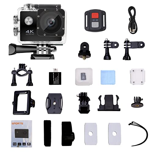  [AUSTRALIA] - BIRDAYPRE 4K30FPS Action Camera 98FT Underwater Waterproof Camera Ultra HD 170 Degree Wide Angle WiFi Helmet Sports Cam Video Camcorder with Remote,32G SD Card, and Mounting Accessories Kit