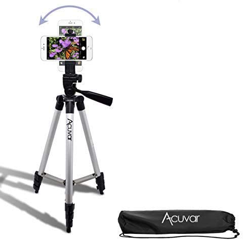  [AUSTRALIA] - Acuvar 50" Smartphone/Camera Tripod with Rotating Mount. Fits iPhone X, 8, 8+, 7, 7 Plus, 6, 6 Plus, 5s Samsung Galaxy, Android, etc.