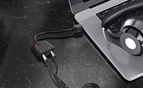  [AUSTRALIA] - MOKFON USB Audio Adapter Support Windows,Mac,Linux. USB External Stereo Sound Card with 3.5mm Jack Headphone and Microphone for PC,Laptop,Desktop,Switch,PS4,etc. Plug and Play No Drivers Needed(Black
