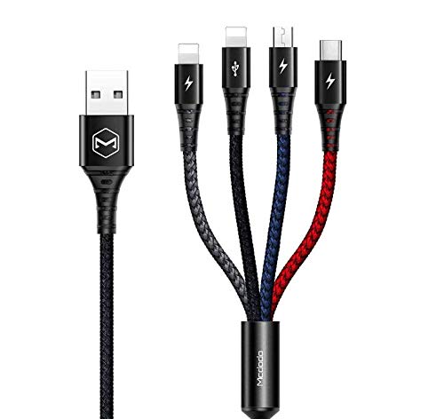  [AUSTRALIA] - AICase 4 in 1 Nylon Braid Rechargeable USB Cable, Compatible with Various Models of Cell Phones and Tablets