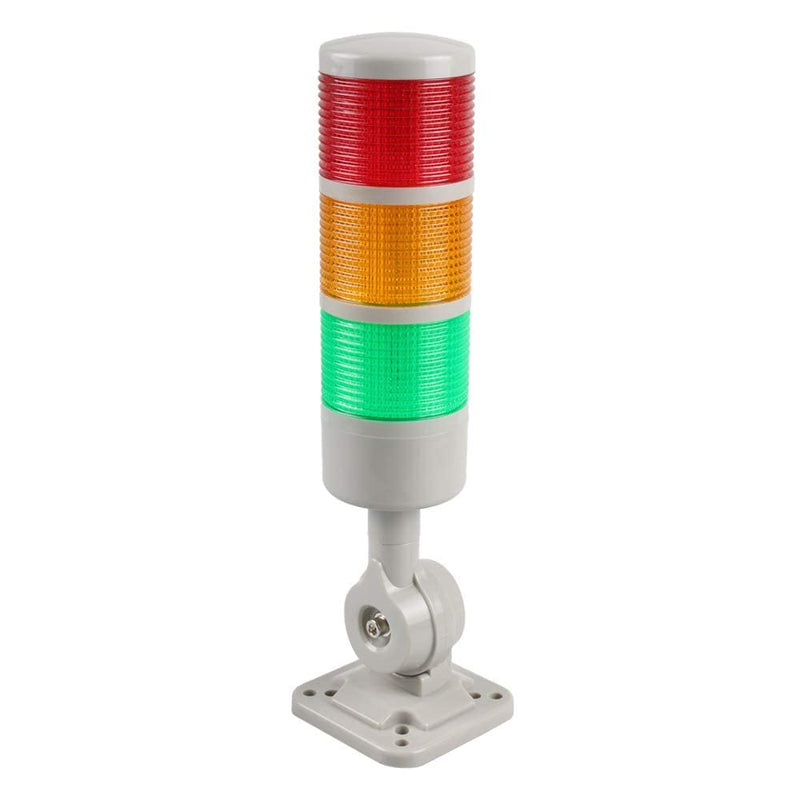  [AUSTRALIA] - LUBAN Led Signal Tower Stack Lights, Industrial Signal Warning Lights, Column Tower Lamp Andon Lights with Rotatable Base, Steady/Flashing Light Switchable, 110V 220V AC(3-Layer, with Buzzer) AC 110 to 220V 3-Layer/with Buzzer