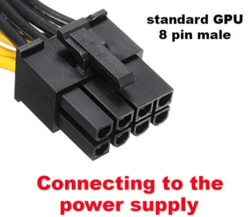  [AUSTRALIA] - PCI-e 8 Pin Male to Dual 8 Pin (6+2) Male PCI Express Power Adapter Cable for EVGA Modular Power Supply Cable for Graphics Video Card 8 pin Splitter 25+10 inches TeamProfitcom