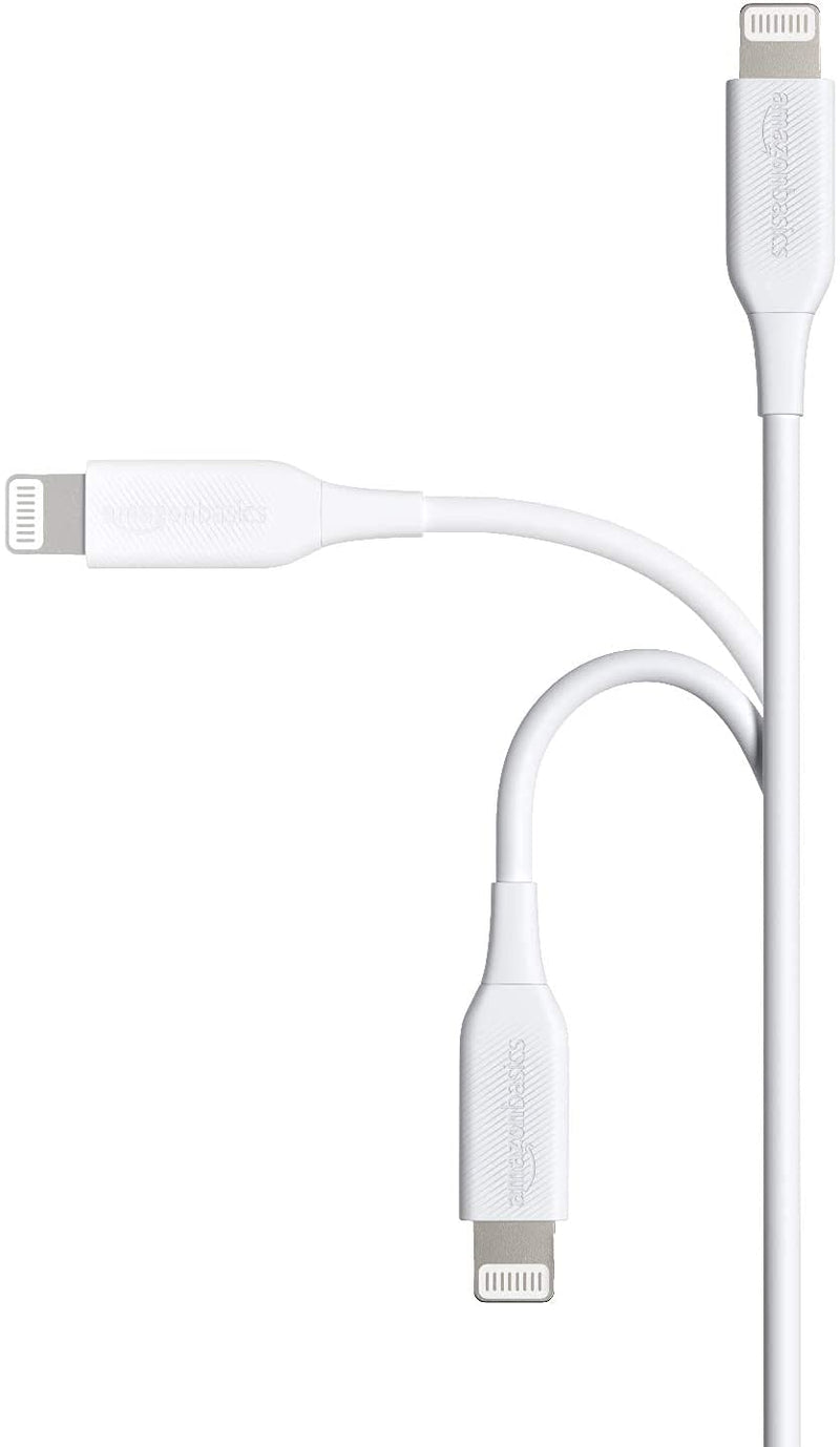 Amazon Basics ABS USB-A to Lightning Cable Cord, MFi Certified Charger for Apple iPhone, iPad, White, 3-Ft, 2-Pack - LeoForward Australia