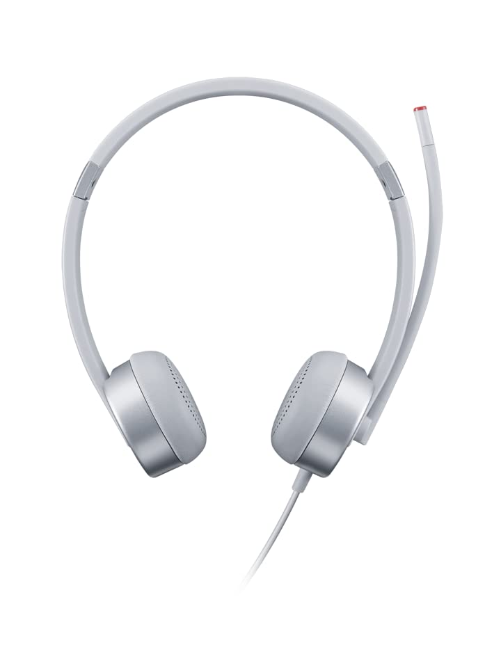  [AUSTRALIA] - Lenovo 100 Stereo Analog Headset, 3.5mm, 180° Boom Microphone, Memory-Foam Earcups, GXD1B60597, Cloud Grey