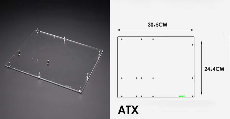  [AUSTRALIA] - ATX Computer Open Air Case Bracket Acrylic DIY Bare PC Frame for ATX motherbar Support Graphics Card Transparent Transparent Board
