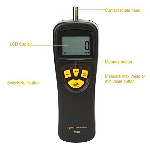  [AUSTRALIA] - SMART SENSOR Contact Digital Tachometer, 0.5~19999 RPM Speed Engine Tachometer with LCD Backlight