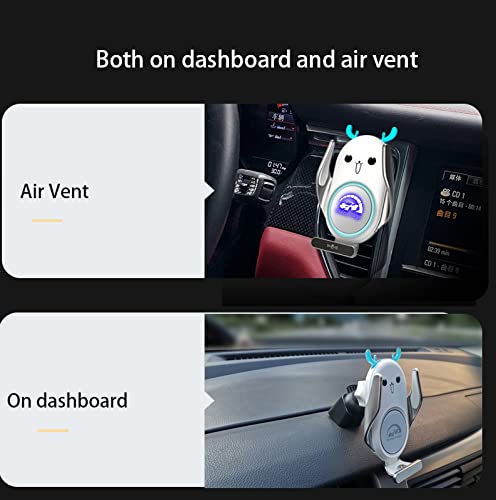  [AUSTRALIA] - Peanutech Universal Wireless Car Charger Mount,15W Fast Charging, Build-in Battery, Air Vent Dashboard, Compatible with iPhone 13/12/11/X/9 Series, Samsung S20/ S10/S9/S8/Note20/ Note10/9 etc