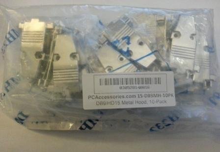  [AUSTRALIA] - PC Accessories - Connectors Pro DB9 Metal Hood Back Shell DB-9 with Short Screws, 10-Pack for DB9 Male Female Connectors