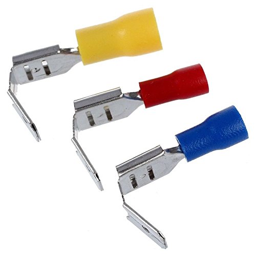  [AUSTRALIA] - 100PCS/Lot Piggy Back Spade Crimp Connector Terminal 40Red+50Blue+10Yellow V7K2