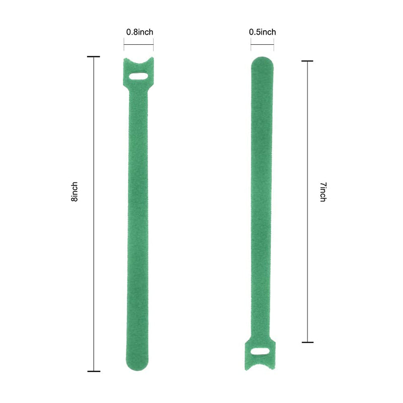  [AUSTRALIA] - Garden Hook＆Loop Plant Cable Ties, Adjustable Garden Nylon Ties for Supporting Plant and Vines, Multi-functional Garden Ties(50 Pcs, 8 Inch, Green) 50