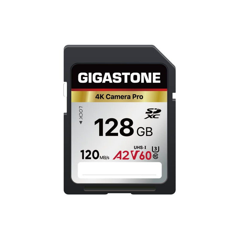  [AUSTRALIA] - Gigastone 128GB SD Card, 4K Camera Pro, A2 V60 SDXC Memory Card High Speed 4K Ultra HD UHD Video Compatible with Canon Nikon Sony Pentax Kodak Olympus Panasonic Digital Camera, with 1 Mini case SD 128GB V60 1PK