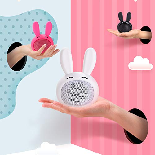 HUGMO Black Bunny Compact Bluetooth Portable Speaker, USB Rechargeable Battery, Built-in Microphone - LeoForward Australia