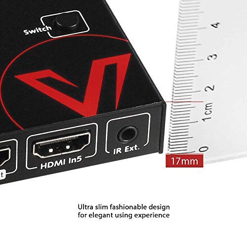  [AUSTRALIA] - AV Access 5 in 1 Out UHD 4K@60Hz HDMI Switch, Standard HDMI1.4 with 3D Effect, Switch with Zero Latency, HDCP 2.2 Compatible, Plug-in Switch and IR/Button Control, No-Driver Needed