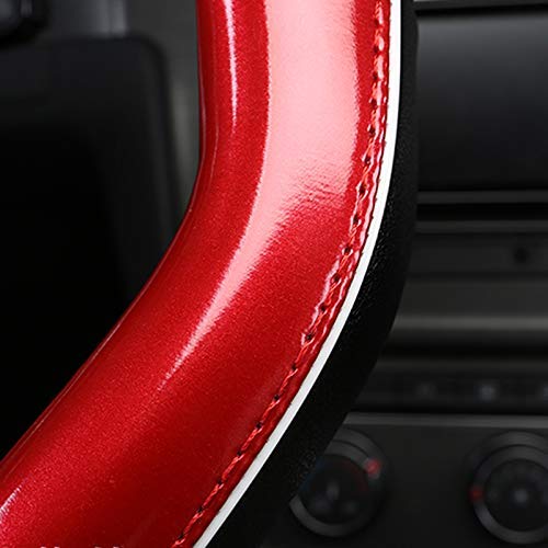  [AUSTRALIA] - Mayco Bell D Cut Steering Wheel Cover - D Shaped Flat Bottom Microfiber Leather Anti-Skid Breathable Fit 14.5"-15" (Red) Red