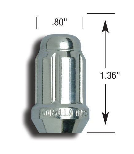 Gorilla Automotive 21631SD Small Diameter Wheel Locks (12mm x 1.50 Thread Size) 12-mm X 1.50 - LeoForward Australia