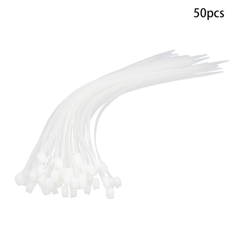  [AUSTRALIA] - MroMax Cable Zip Ties 15.7 Inch x 0.2 Inch(L x W) Self-Locking Nylon Tie Wraps White 50pcs 15.75"x 0.2"