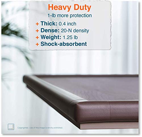 Roving Cove Table Corner and Edge Protectors (15ft Edge + 4 Corners), Heavy-Duty, Soft NBR Rubber Foam, Baby Proofing Furniture and Fireplace, 3M Pre-Taped Corners, Coffee Brown 15 feet - LeoForward Australia